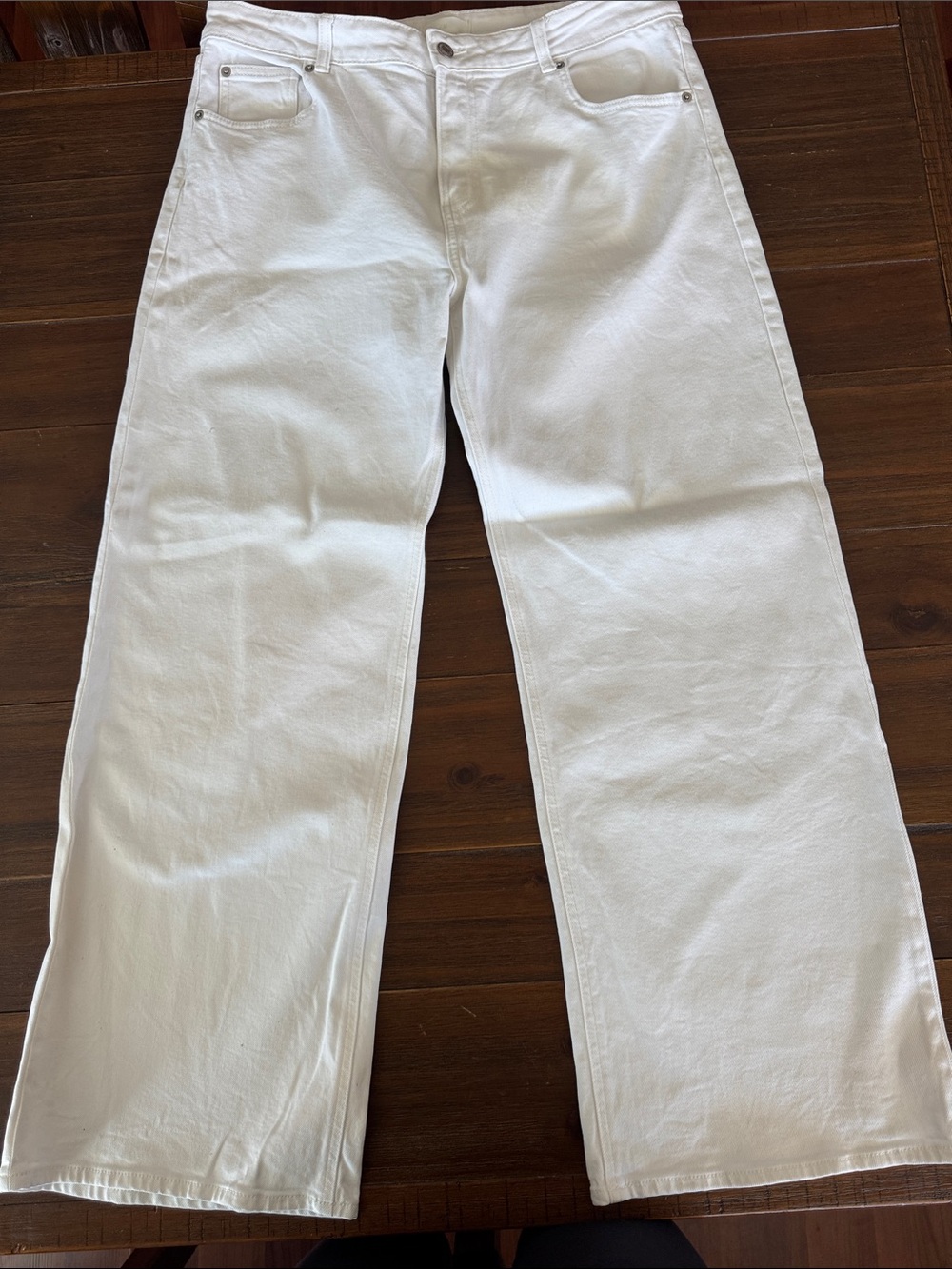 H&M White Wide Leg Jeans